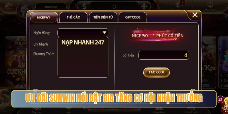 Tổng hợp ưu đãi Sunwin nổi bật gia tăng cơ hội nhận thưởng